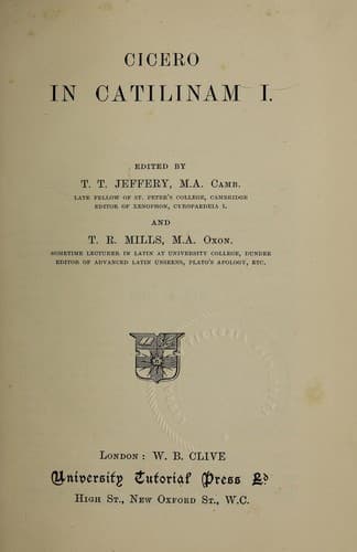 Tapa de In Catilinam I