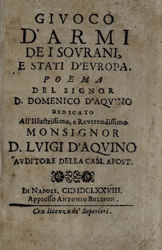 Tapa de Giuoco d'armi de i sovrani, e stati d'Europa