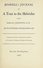 Tapa de Boswell's Journal of a tour to the Hebrides with Samuel Johnson, LL.D.