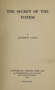 Tapa de The secret of the totem, by Andrew Lang