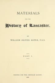 Tapa de Materials for the history of Lancaster