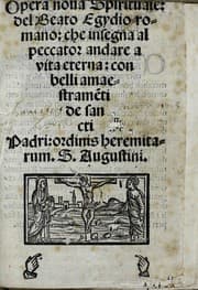 Tapa de Opera noua spirituale del beato Egydio romano