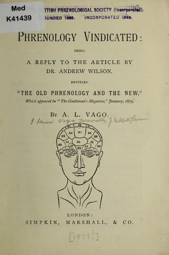 Tapa de Phrenology vindicated