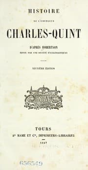 Tapa de Histoire de l'empereur Charles-Quint d'apre s Robertson