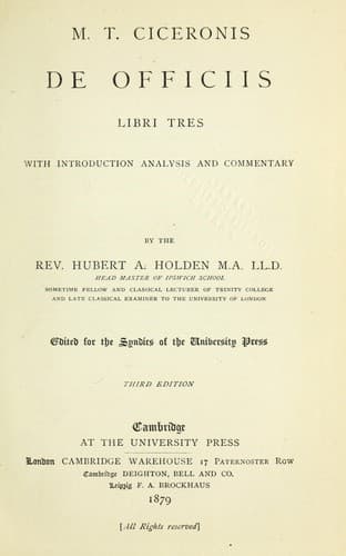 Tapa de De Officiis libri tres