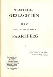 Tapa de Het geslacht "Paarlberg"
