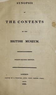 Tapa de Synopsis of the contents of the British Museum