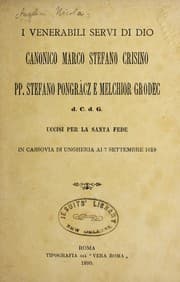 Tapa de I venerabili servi di Dio canonico Marco Stefano Crisino