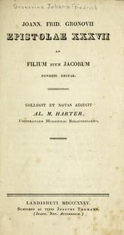 Tapa de Joann. Frid. Gronovii Epistolae XXXVII ad filium Suum Jacobum nondum editae