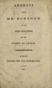 Tapa de Address from Mr. O'Connor to the free electors of the county of Antrim