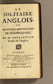 Tapa de Le solitaire anglois, ou, Avantures merveilleuses de Philippe Quarll