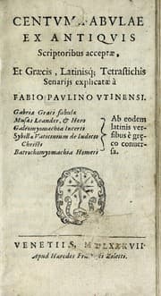 Tapa de Centvm fabvlae ex antiqvis scriptoribus acceptae, et graecis latinisq́; tetrastichis senarijs explicatae