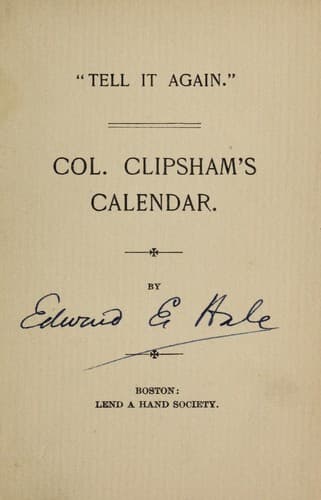 Tapa de Col. Clipsham's calendar