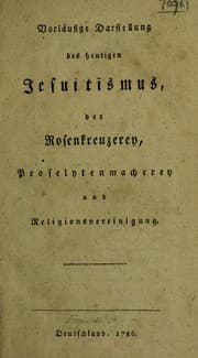 Tapa de Vorl©Þufige Darstellung des heutigen Jesuitismus, der Rosenkreuzerey, Proselytenmacherey und Religionsvereinigung