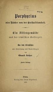 Tapa de Vier Bu cher von der Enthaltsamkeit