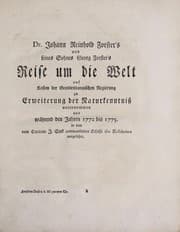 Tapa de Johann Reinhold Forster's Reise um die Welt wa hrend den Jahren 1772 bis 1775
