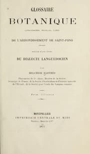 Tapa de Glossaire botanique languedocien, franc ʹais, latin de l'arrondissement de Saint-Pons (He rault)