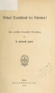 Tapa de Bedarf Deutschland der Colonien?