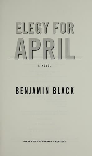 Tapa de Elegy for April