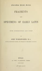 Tapa de Fragments and specimens of Early Latin