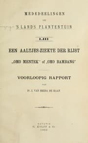 Tapa de Een aaltjes-ziekte der rijst "omo mente  k" of "omo bambang"