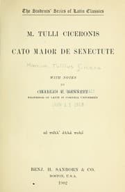 Tapa de M. Tulli Ciceronis Cato maior de senectute