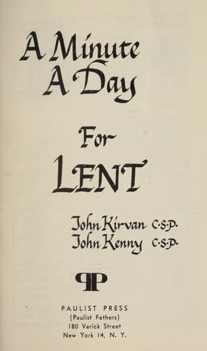 Tapa de A minute a day for Lent