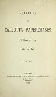 Tapa de Records of Calcutta paperchases