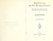 Tapa de Einleitung in die mengenlehre