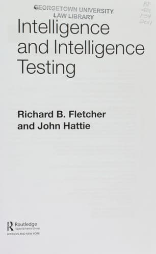 Tapa de Intelligence and intelligence testing