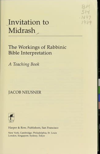 Tapa de Invitation to Midrash