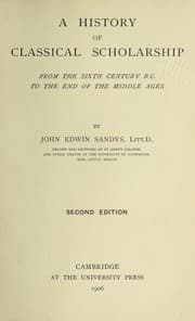 Tapa de A History of Classical Scholarship ..