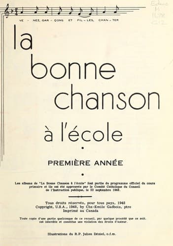 Tapa de La bonne chanson à l'école