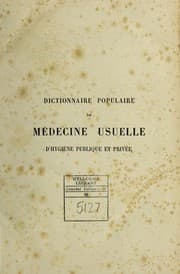 Tapa de Dictionnaire populaire de médecine usuelle d'hygiène publique et privée