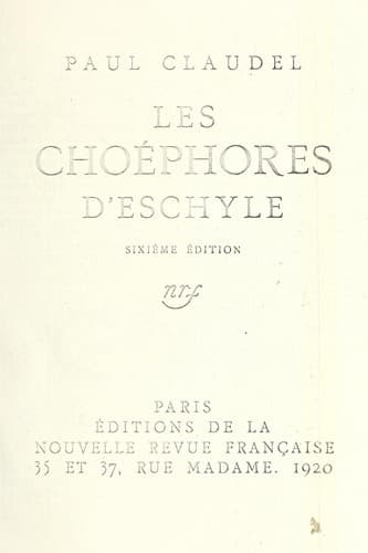 Tapa de Les Choéphores d'Eschyle