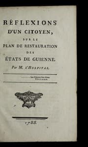 Tapa de Re flexions d'un citoyen, sur le plan de restauration des e tats de Guienne