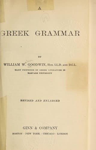 Tapa de A Greek grammar