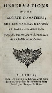 Tapa de Observations d'une société d'amateurs sur les tableaux exposés au Salon cette année 1761