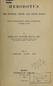 Tapa de Herodotus, the fourth, fifth, and sixth books, with introduction, notes, appendices, indices, maps