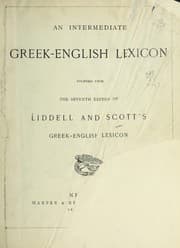 Tapa de An intermediate Greek-English lexicon