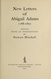 Tapa de New letters of Abigail Adams, 1788-1801