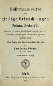 Tapa de Meditationes sacrae, oder, Heilige Betrachtungen Johann Gerhard's