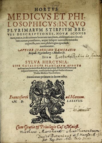 Tapa de Hortvs medicvs et philosophicvs