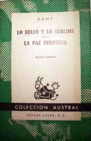 Tapa de Lo bello y lo sublime.