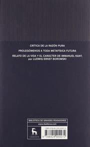 Tapa de Critica de la razon pura; prolegomenos a toda metafisica futura