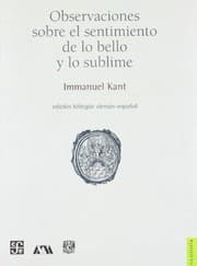 Tapa de Observaciones sobre el sentimiento de lo bello y lo sublime