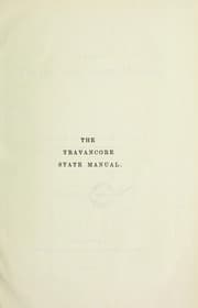 Tapa de The Travancore state manual