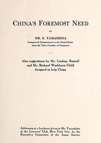 Tapa de China's foremost need