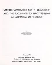Tapa de Chinese Communist Party leadership and the succession to Mao Tse-tung