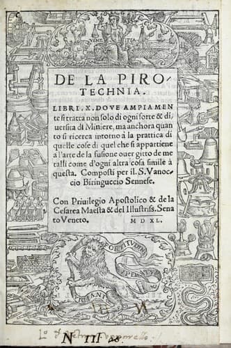 Tapa de De la pirotechnia libri X.